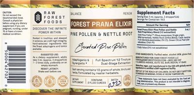 Forest Prana Elixir Tincture label