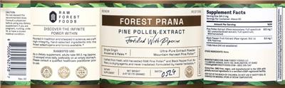 Pine Pollen Extract Powder label