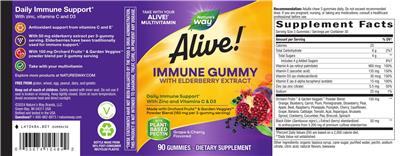 Alive! Immune with Elderberry label