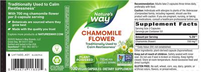 Chamomile Flower 700 mg label