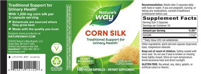 Corn Silk 1,200 mg label