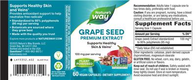 Grape Seed 100 mg label