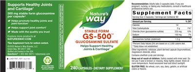 GS-500 Glucosamine Sulfate label