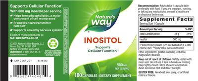 Inositol 500 mg label