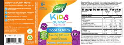Kids Cool & Calm Grape Flavored label