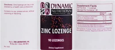 Zinc Lozenge label