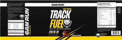 Track Fuel Chocolate Ice Cream label