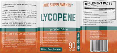 Lycopene 50 mg label