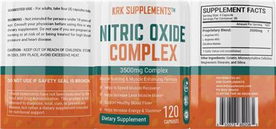 Nitric Oxide Complex 3500 mg label