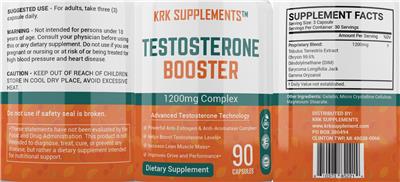 Testosterone Booster 1200 mg label