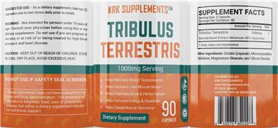 Tribulus terrestris 1000 mg label