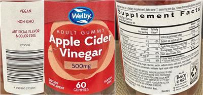 Apple Cider Vinegar 500 mg label