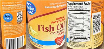 Fish Oil 1200 mg label