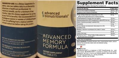 Advanced Memory Formula label