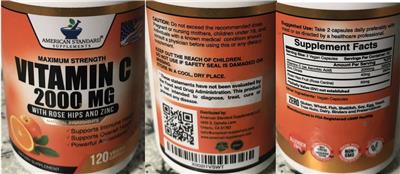 Vitamin C 2000 mg label