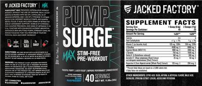 Pumpsurge Max Blue Raspberry label