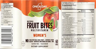 Women's Natural Fruit Bites Multivitamin label