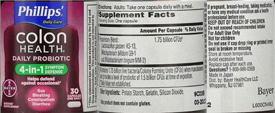 Colon Health Daily Probiotic label