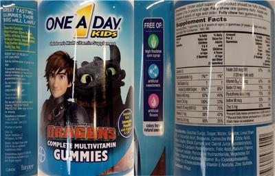 DreamWorks Dragons Complete Multivitamin Gummies label