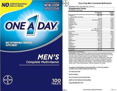 Men's Complete Multivitamin label