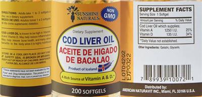Cod Liver Oil label