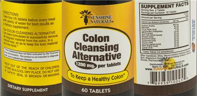 Colon Cleansing Alternative 1200 mg label