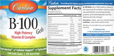 B-100 Gels label