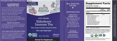 100% Organic Elderberry Immune Tea label
