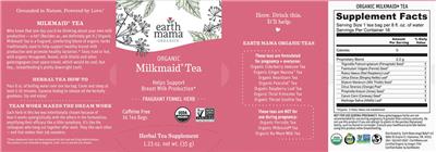 Organic Milkmaid Tea label