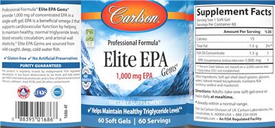 Elite EPA Gems 1,000 mg label