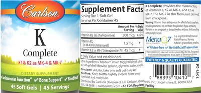 K Complete label