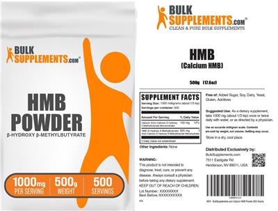 HMB Powder 1000 mg label