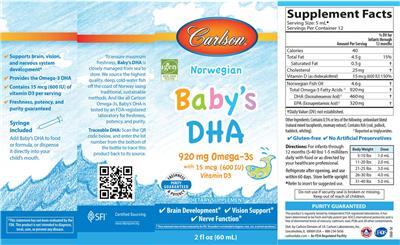 Baby's DHA label
