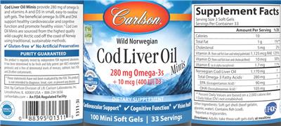 Cod Liver Oil Minis label