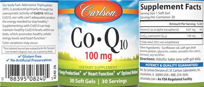 Co-Q10 100 mg label
