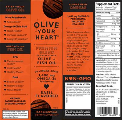 Olive Your Heart Basil Flavored label