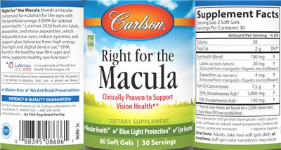 Right for the Macula label