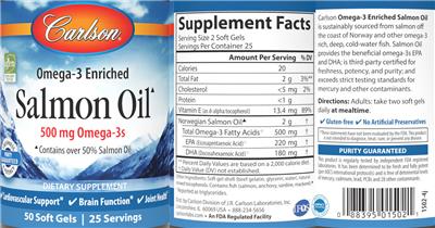 Salmon Oil label