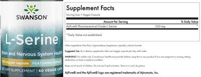 L-Serine 500 mg label