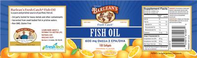Fresh Catch Fish Oil Orange Flavor label