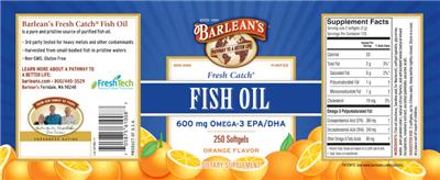 Fresh Catch Fish Oil Orange Flavor label