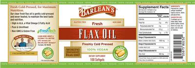 Fresh Flax Oil label