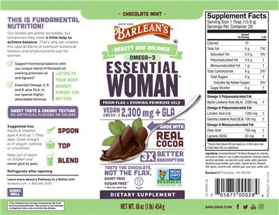 Omega-3 Essential Woman Chocolate Mint label