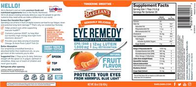 Eye Remedy Tangerine Smoothie label