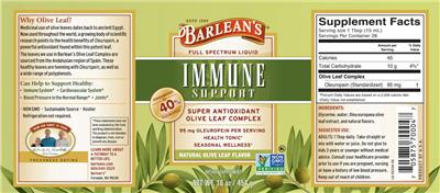 Immune Support Natural Olive Leaf Flavor label