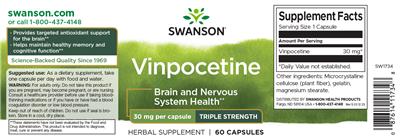 Vinpocetine 30 mg Triple Strength label