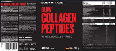 Glow Collagen Peptides Natural Flavour label