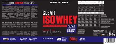 Clear Iso Whey Blackberry label