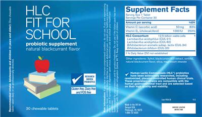 HLC Fit For School Natural Black Currant Flavor label
