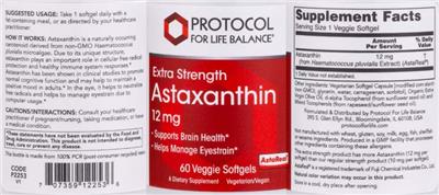 Astaxanthin 12 mg label